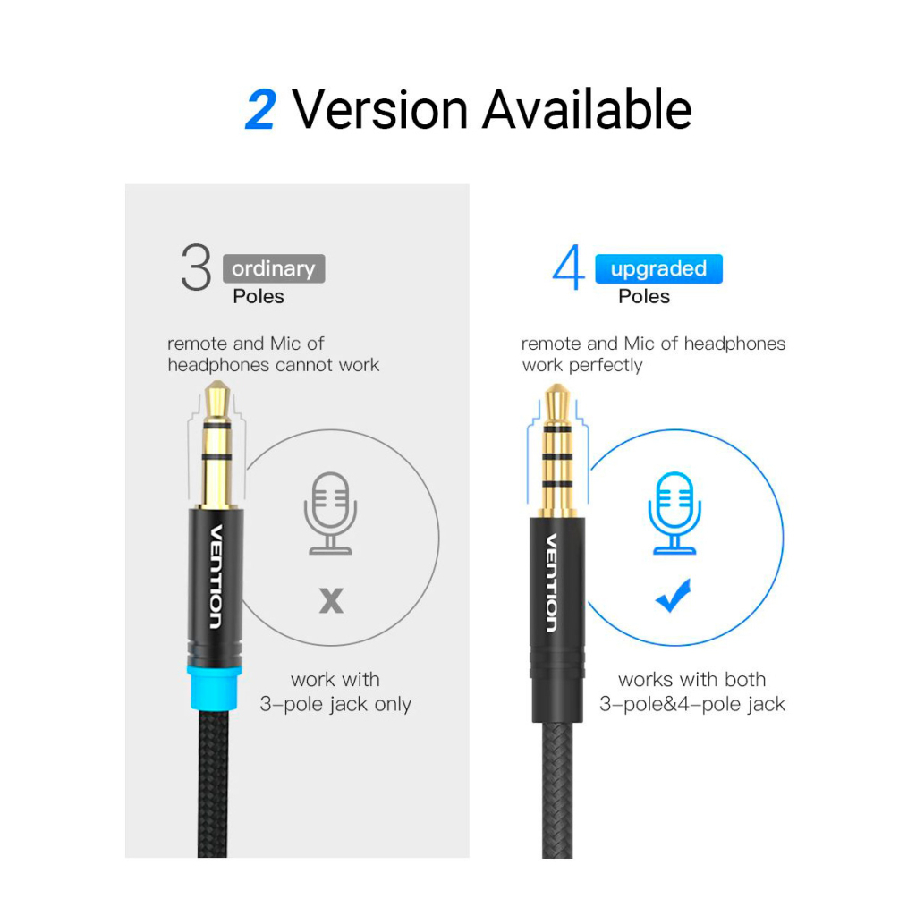 Кабель мультимедійний 3.5mm M to 3.5mm F 0.5m black Vention (BHBBD) - изображение 10