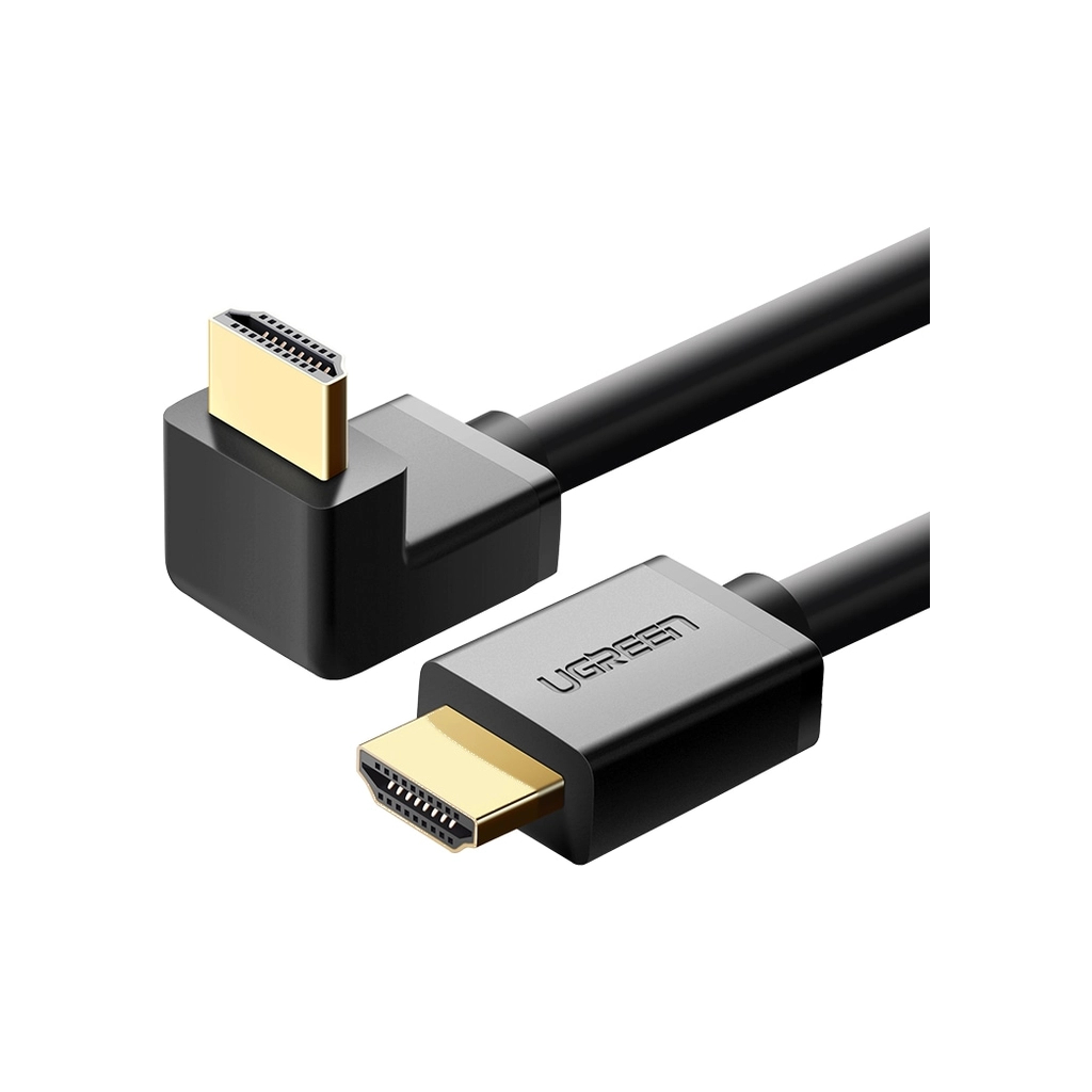 Кабель мультимедійний HDMI M to HDMI M 1.0m 90° corner HD103 black UGREEN (10172) - зображення 2