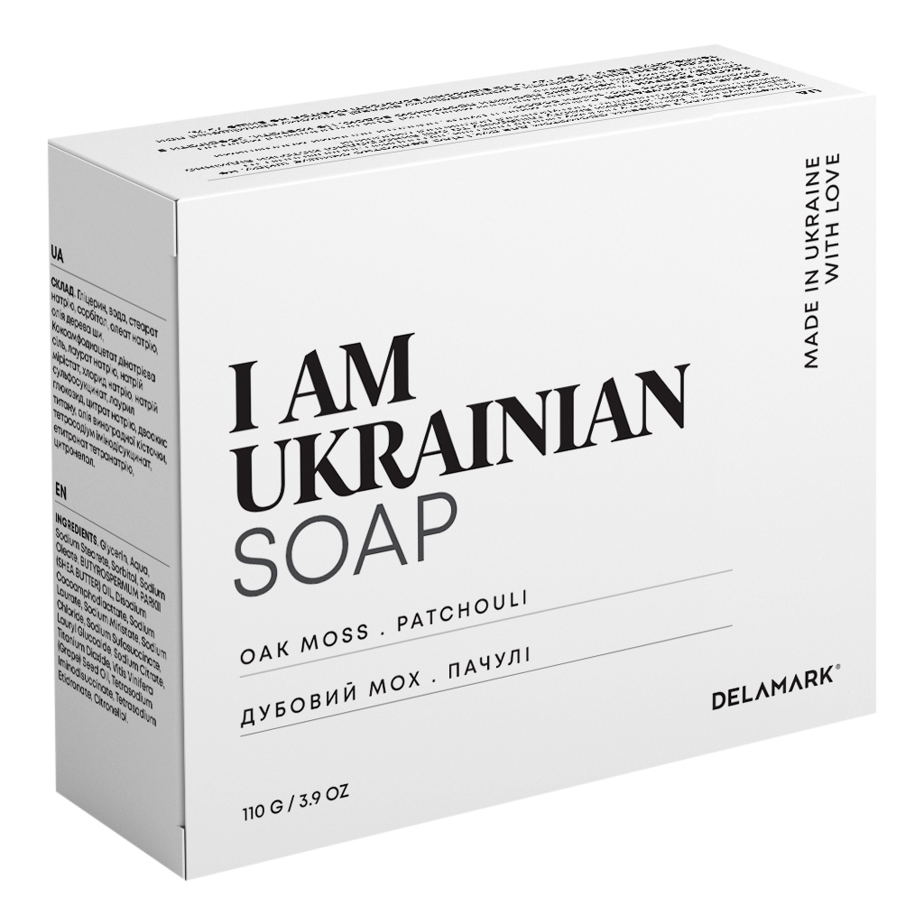 Тверде мило DeLaMark I Am Ukrainian Дубовий мох-Пачулі 110 г (4820152333339) - зображення 1