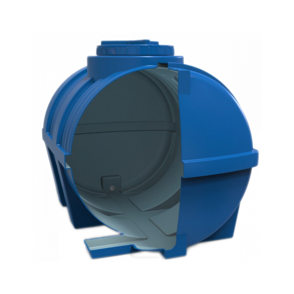 Ємність для води Рото Європласт горизонтальна харчова 250 л синя (10765) - изображение 2