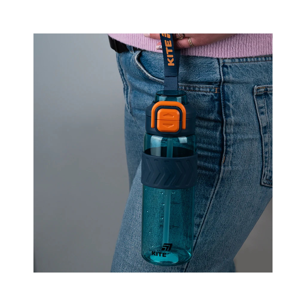 Поїльник-непроливайка Kite 800 мл, блакитно-помаранчева (K25-1234-3) - зображення 6