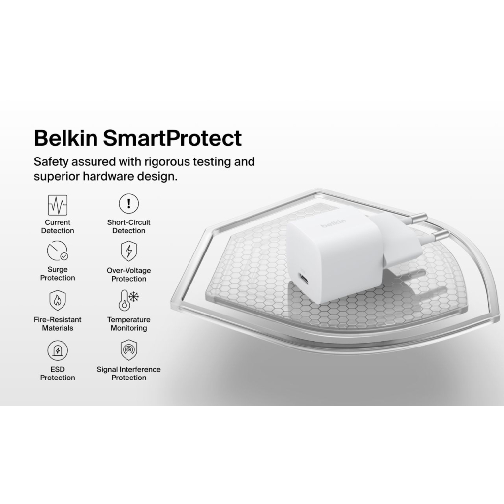 Зарядний пристрій Belkin USB-C PD25W PPS white (WCA012KQWH) - зображення 7