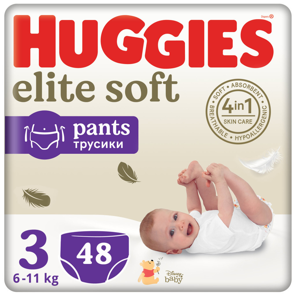 Підгузки Huggies Elite Soft 3 (6-11 кг) Mega 48 шт (5029053549293) - зображення 1
