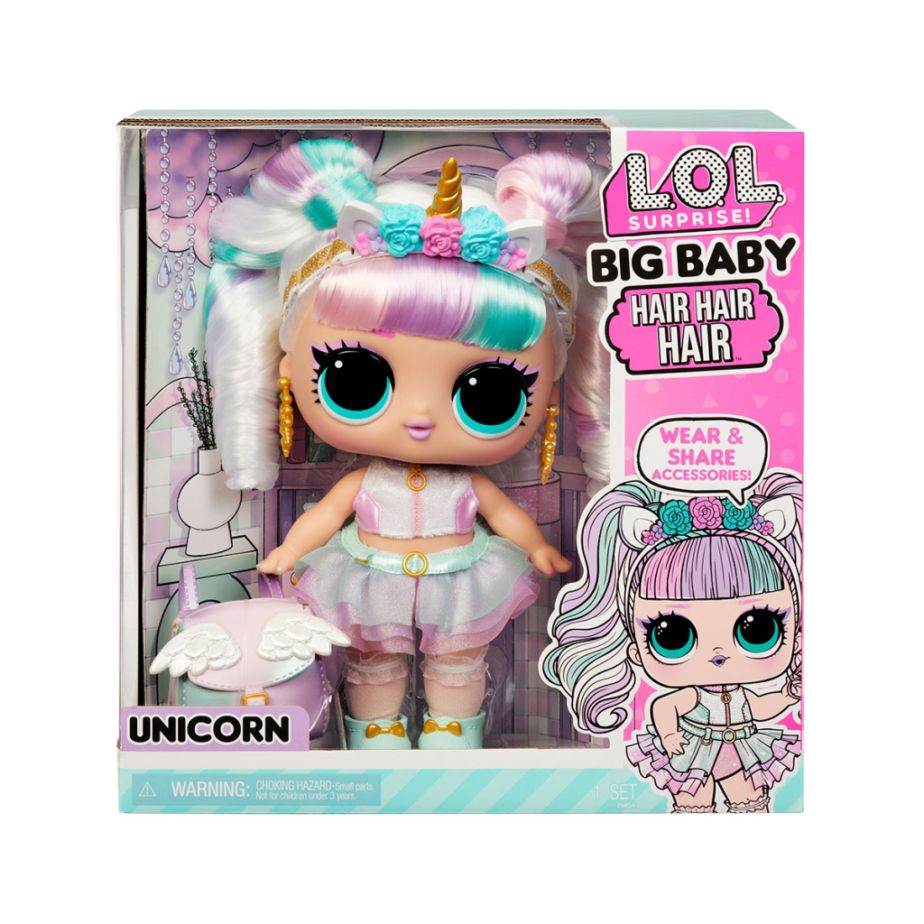 Лялька L.O.L. Surprise! серії Big Baby Hair Hair Hair – Єдиноріг (579717) - зображення 10