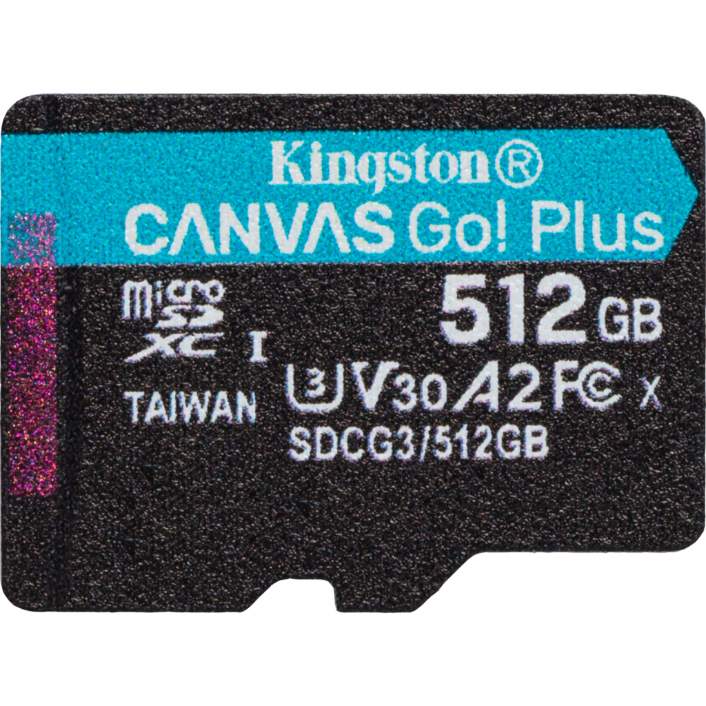 Карта пам'яті Kingston 512GB microSDXC сlass 10 UHS-I U3 V30 A2 Canvas Go Plus G4 (SDCG4/512GBSP) - зображення 1