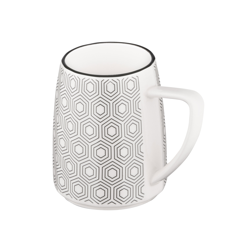 Чашка Ardesto Lamberto, 360мл, порцеляна, біло-сіра (AR3051) - зображення 4