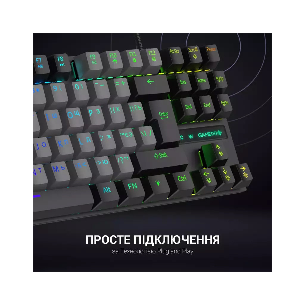 Клавіатура GamePro MK100B Blue Switch LED USB Black (MK100B) - зображення 6