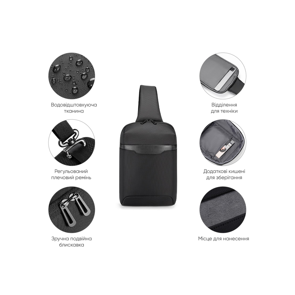 Рюкзак для ноутбука Porto 10" RNC-4045 Black (RNC-4045BK) - зображення 6
