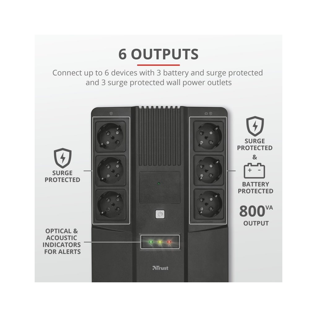 Пристрій безперебійного живлення Trust Maxxon 800VA UPS (23326_TRUST) - зображення 8