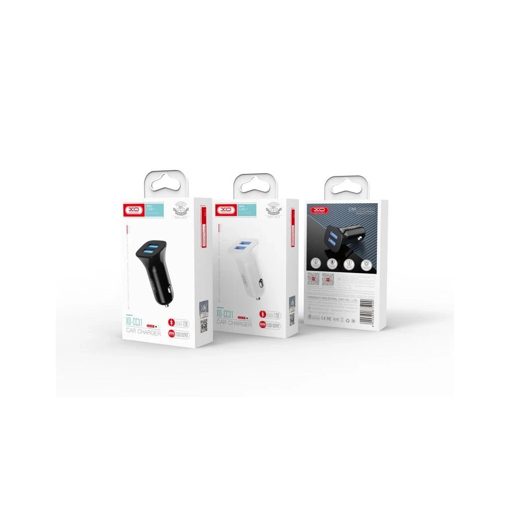 Зарядний пристрій XO CC31 2.4A/2 USB White (XO-СC31-WH) - зображення 2