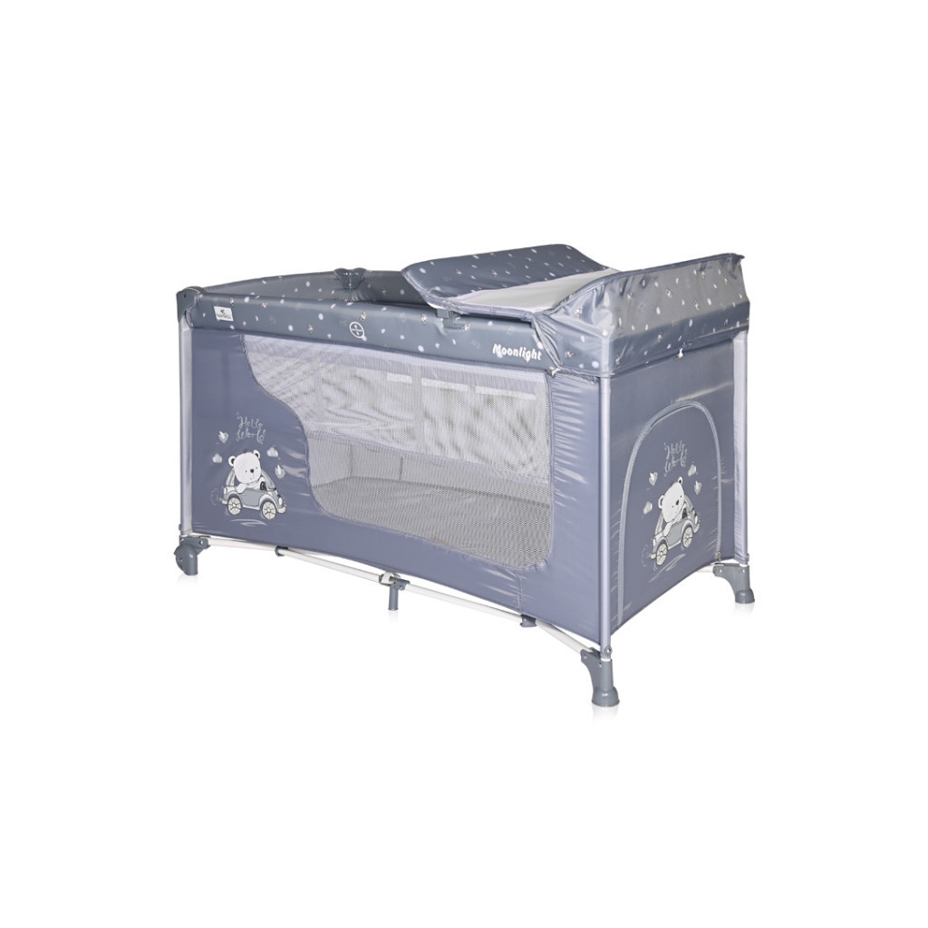 Дитячий манеж Bertoni/Lorelli MOONLIGHT 2L silver blue - зображення 1