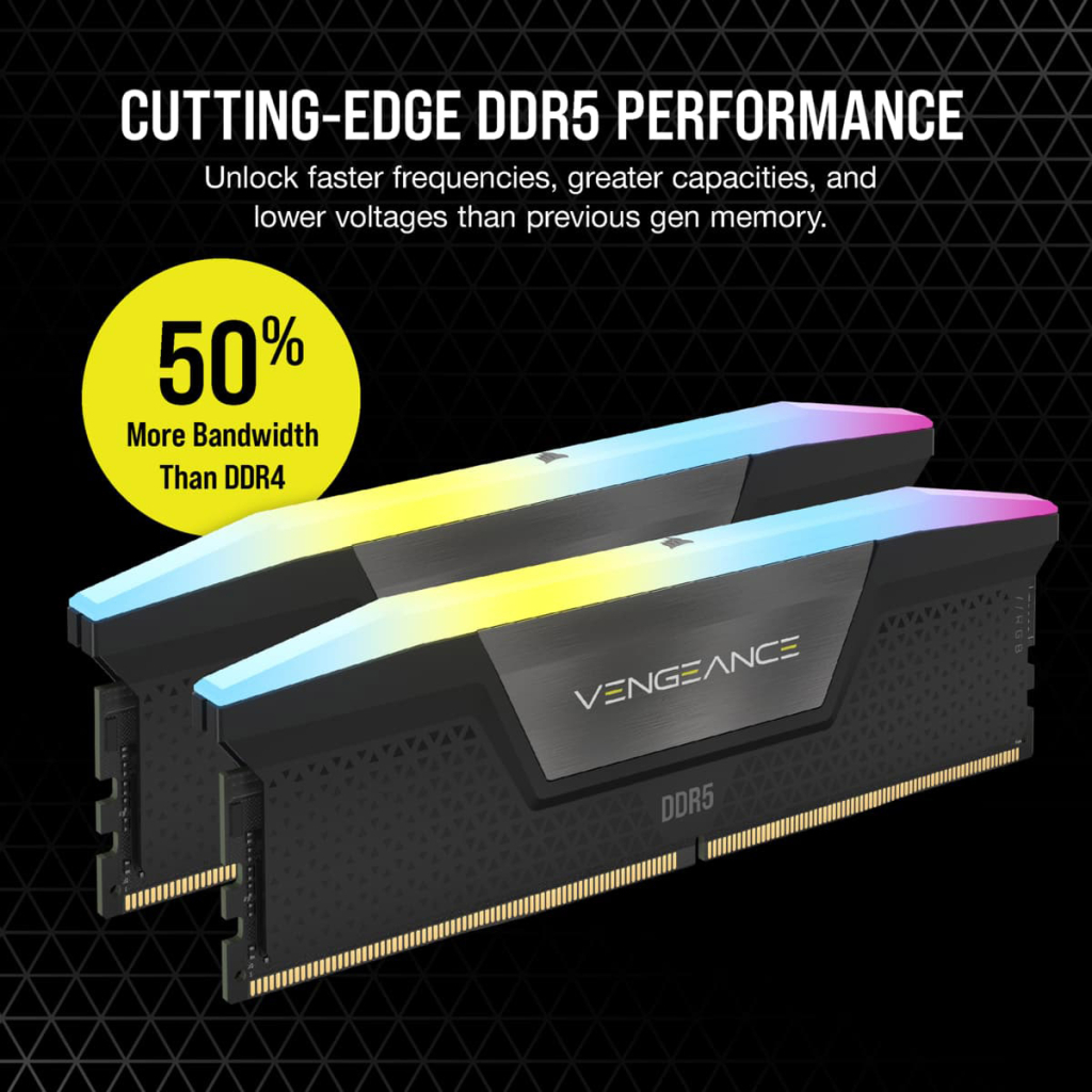 Модуль пам'яті для комп'ютера DDR5 32GB (2x16GB) 5200 MHz Vengeance RGB Corsair (CMH32GX5M2B5200Z40K) - зображення 7