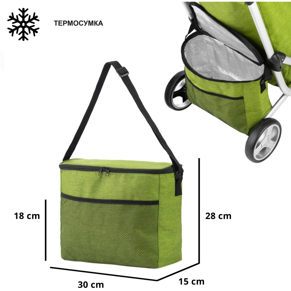 Сумка-візок ShoppingCruiser 3 Wheels Green (650071) (930792) - изображение 4