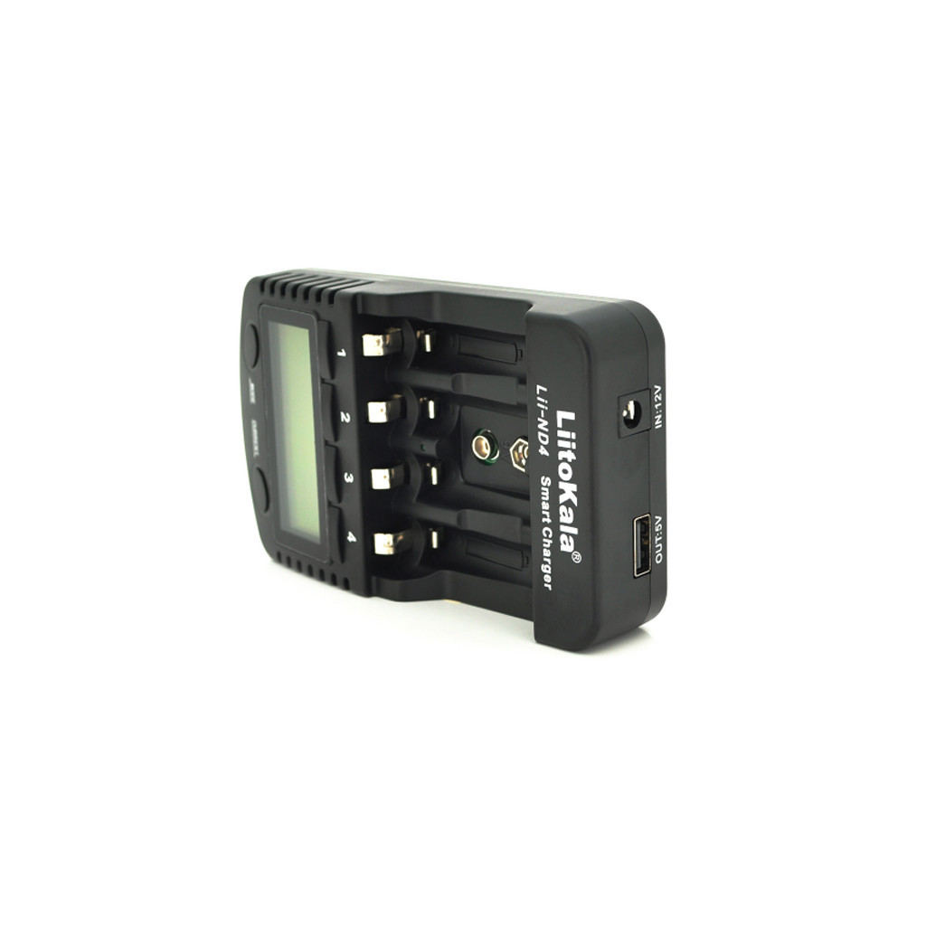 Зарядний пристрій для акумуляторів Liitokala 4 Slots, LED, Ni-Mh, Ni-Cd, AA, AAA, AAAA, С (Lii-ND4) - зображення 2