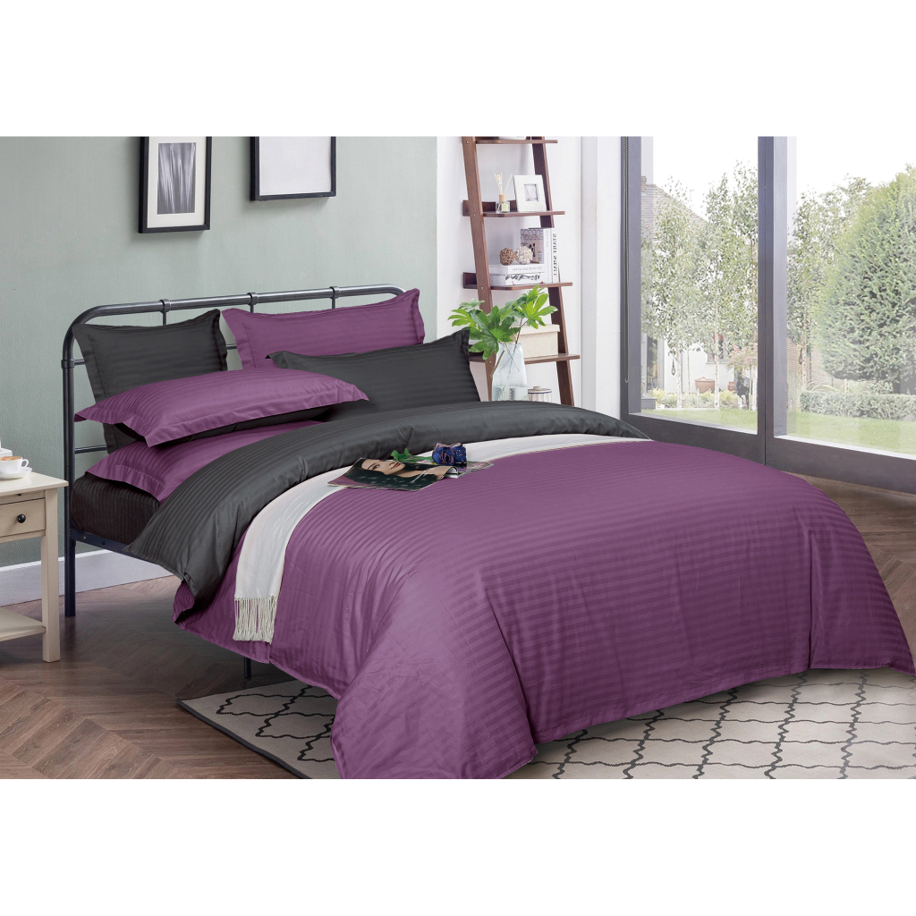 Підковдра MirSon Satin Stripe 30-0009 + 30-0012 Violetta 160х220 см (2200005258224) - зображення 1