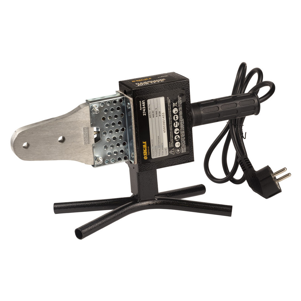 Паяльник для пластикових труб Sigma 600Вт 20-32мм у металевому кейсі (2743481) - изображение 1