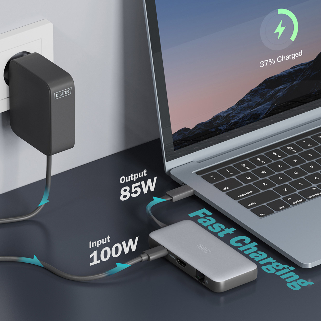 Порт-реплікатор Digitus USB-C > HDMI/2xUSB-A/USB-C/SD/MicroSD/RJ54, Travel (DA-70916) - изображение 9