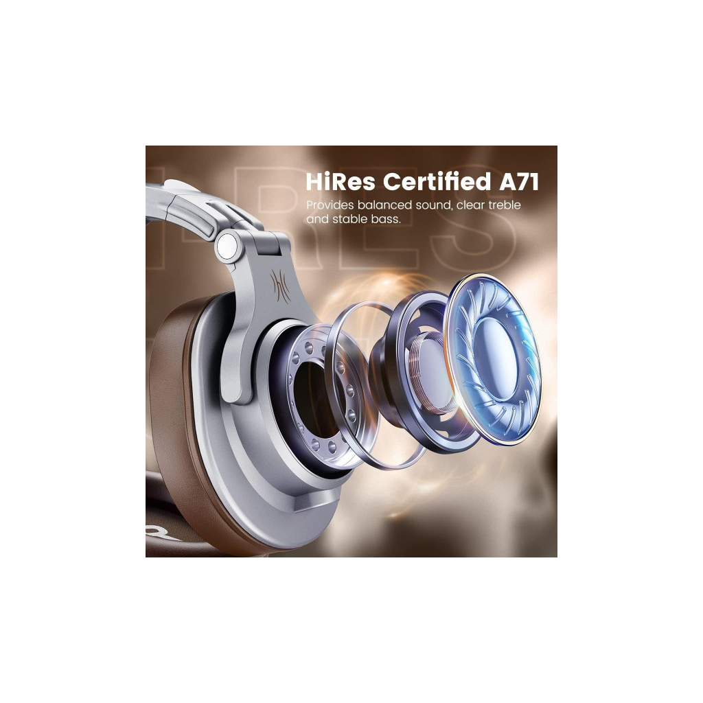 Навушники OneOdio A71 3,5мм/6,35мм Silver/Brown (A71 Silver Brown) - зображення 5