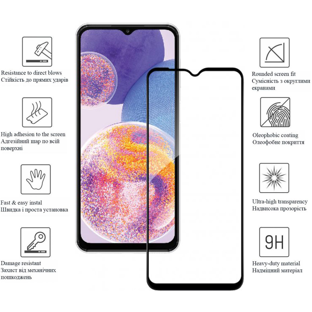 Скло захисне Drobak Samsung Galaxy M33 5G (Black) (444492) - зображення 2