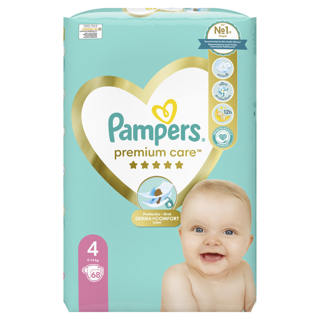 Підгузки Pampers Premium Care Maxi Розмір 4 (9-14 кг) 68 шт (8001841104959) - зображення 2