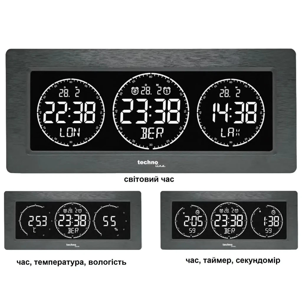 Настільний годинник Technoline WT458 Black (DAS302480) - зображення 4