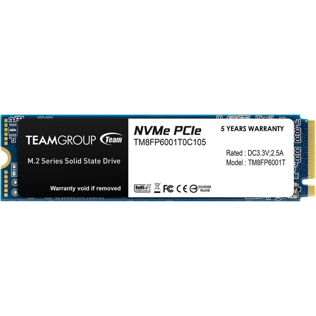 Накопичувач SSD M.2 2280 1TB Team (TM8FP6001T0C101) - зображення 2