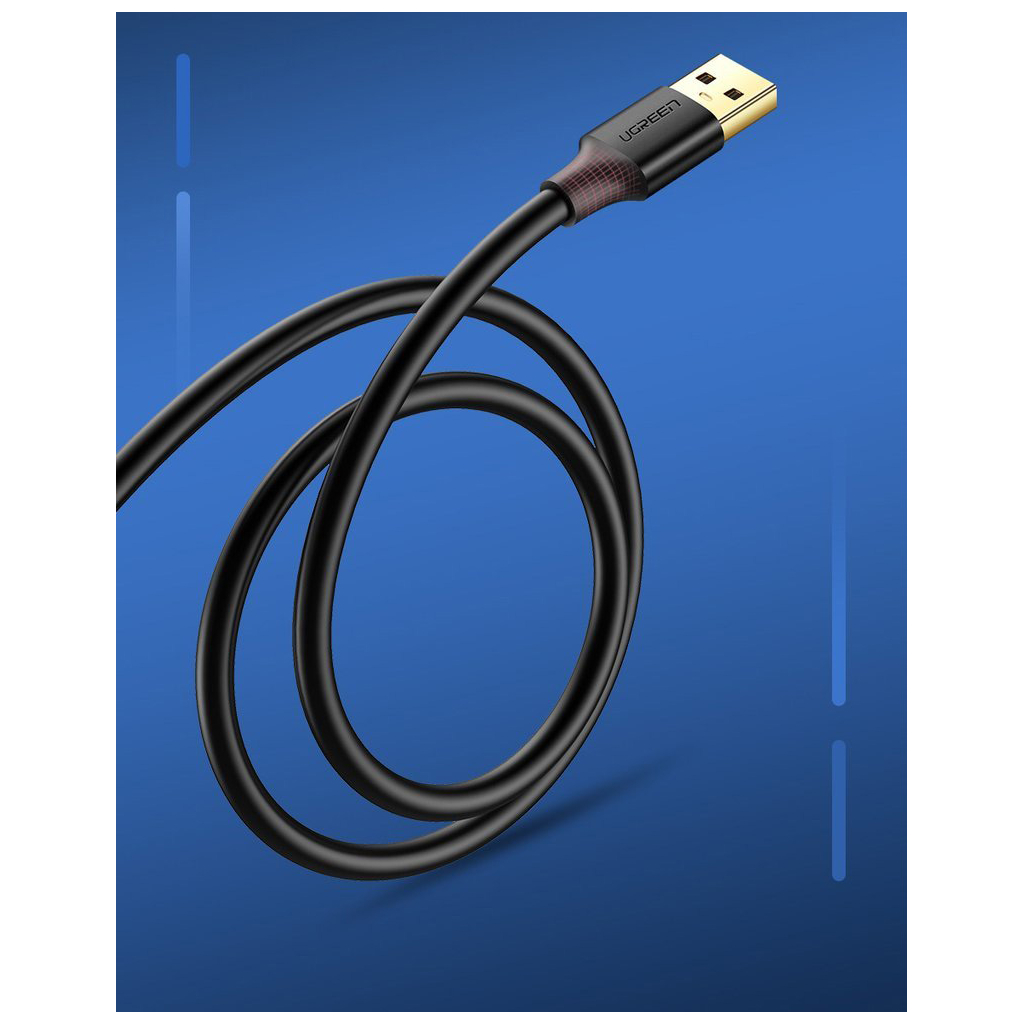 Дата кабель USB 3.0 AM/AF 0.5m US129 black Ugreen (30125) - зображення 4