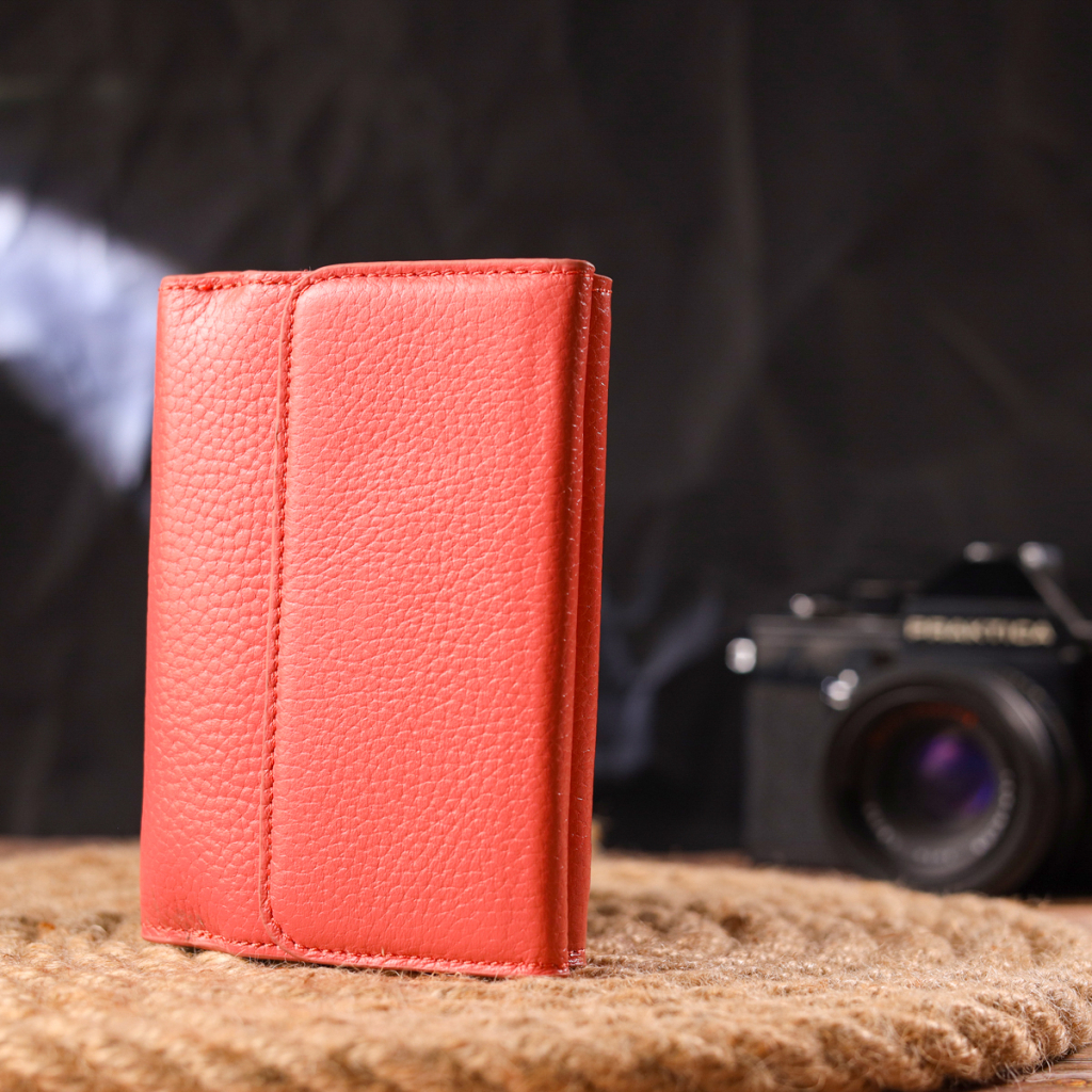 Гаманець Canpellini З натуральної шкіри флотар Кораловий (21595) - зображення 9