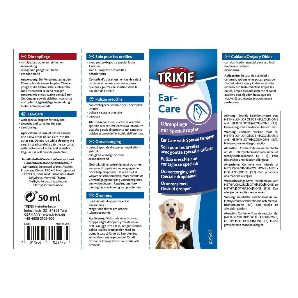 Лосьйон для тварин Trixie для догляду за вухами 50 мл (4011905025476) - зображення 3