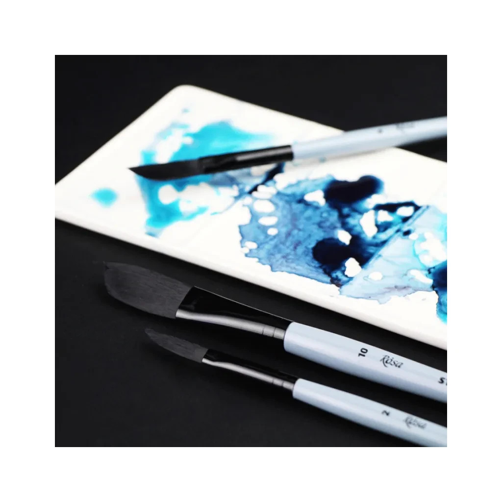 Пензлик для малювання Rosa Синтетика саблевидна плоска, даггер, STREAM 143, № 4 (4823098517320) - зображення 3