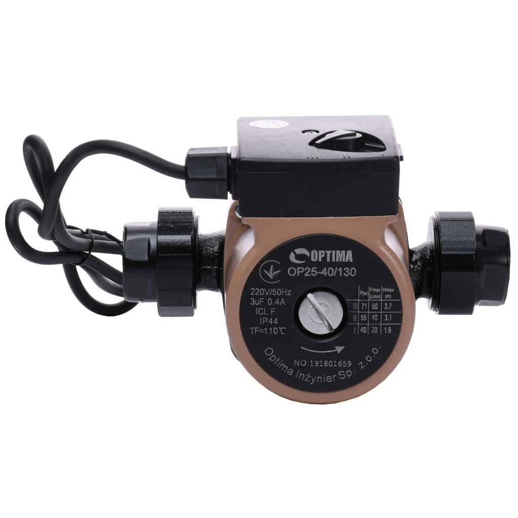 Циркуляційний насос Optima OP25-40-130, G 1 1/4", 10 бар, 130мм, 71Вт, 230В (8365) - зображення 1