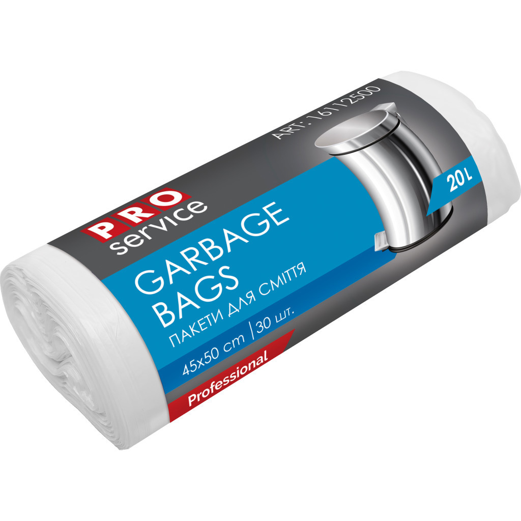 Пакети для сміття PRO service Standard HD Білі 20 л 30 шт. (4823071609707) - зображення 1