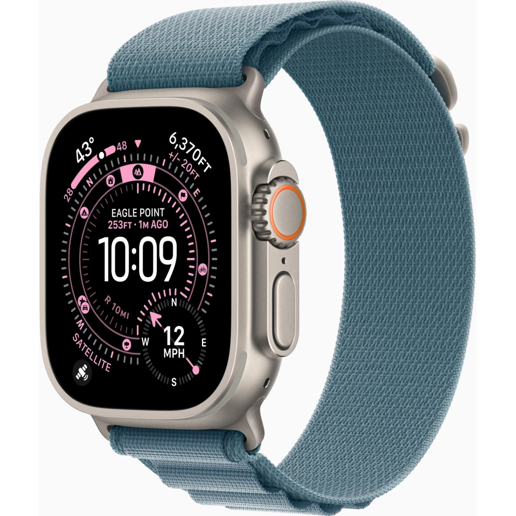 Смарт-годинник Apple Watch Ultra 3 GPS + Cellular 49mm Natural Titanium Case with Light Blue Alpine Loop - Medium (MEWM4QP/A) - зображення 1