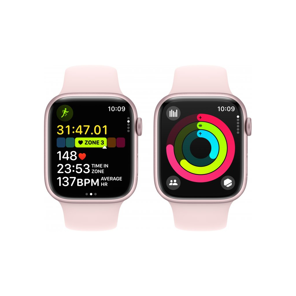 Смарт-годинник Apple Watch Series 9 GPS 45mm Pink Aluminium Case with Light Pink Sport Band - S/M (MR9G3QP/A) - зображення 8