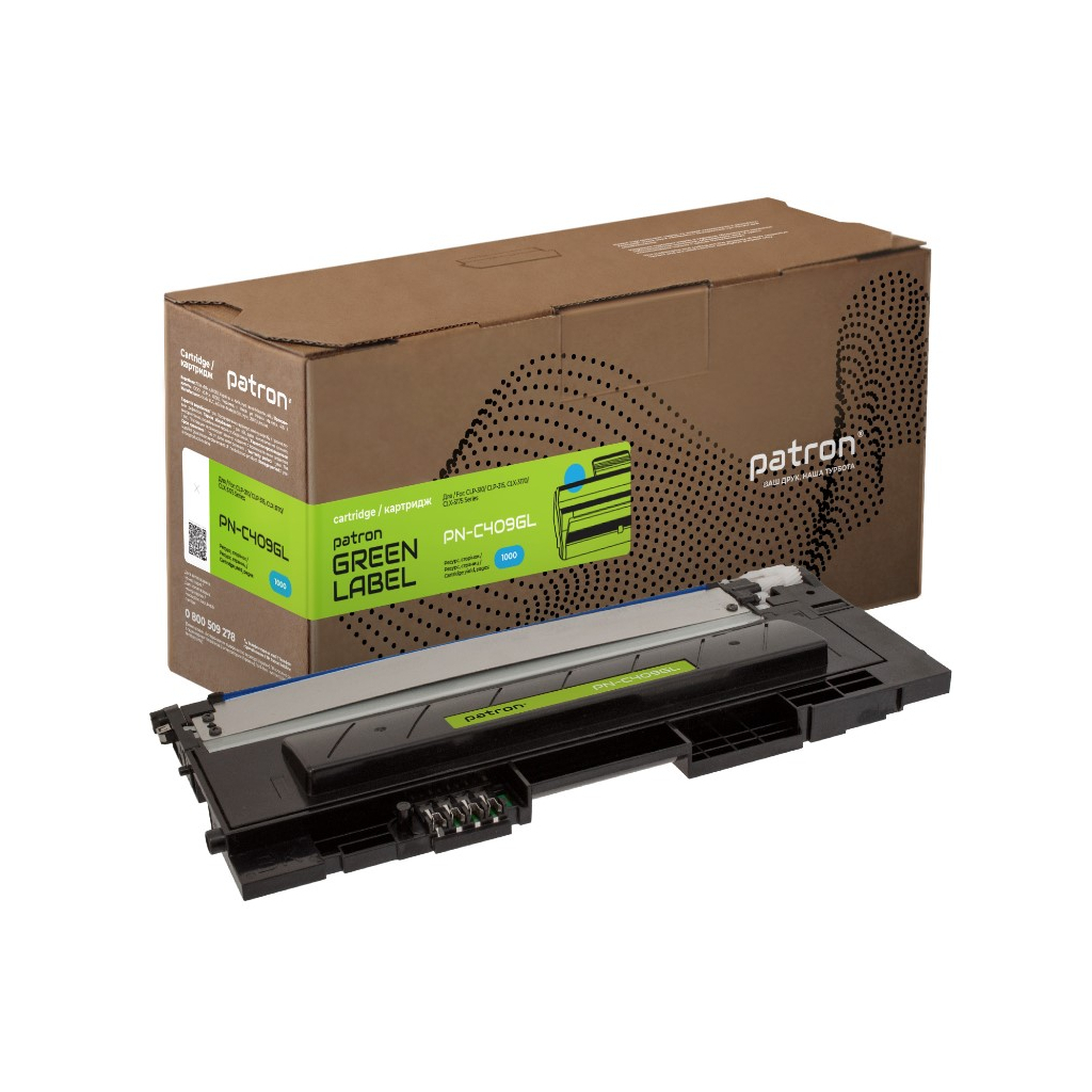 Тонер-картридж Patron Samsung CLT-409S Green Label, cyan (PN-C409GL) - зображення 1