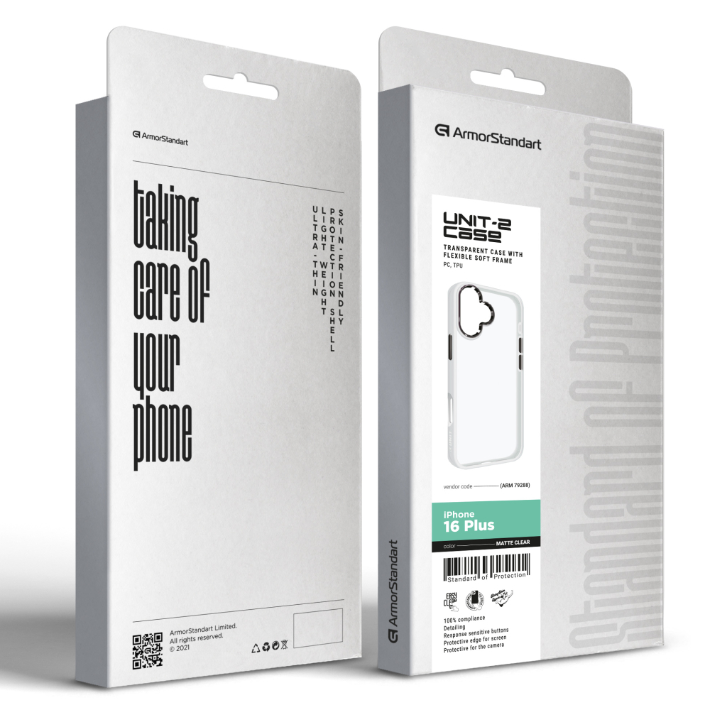 Чохол до мобільного телефона Armorstandart UNIT2 Apple iPhone 16 Plus Matte Clear (ARM79288) - зображення 2