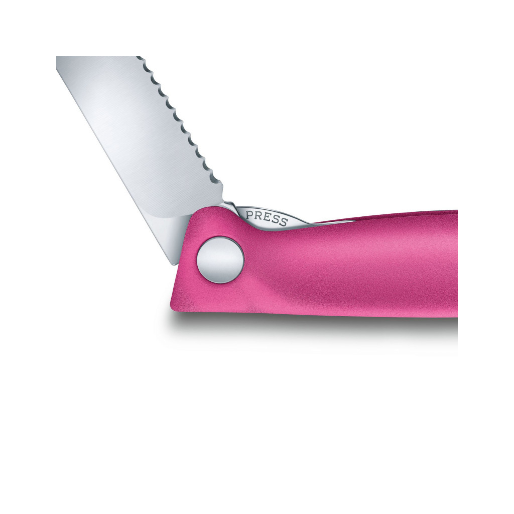 Кухонний ніж Victorinox SwissClassic Foldable Paring 11 см Serrated Pink (6.7836.F5B) - зображення 3