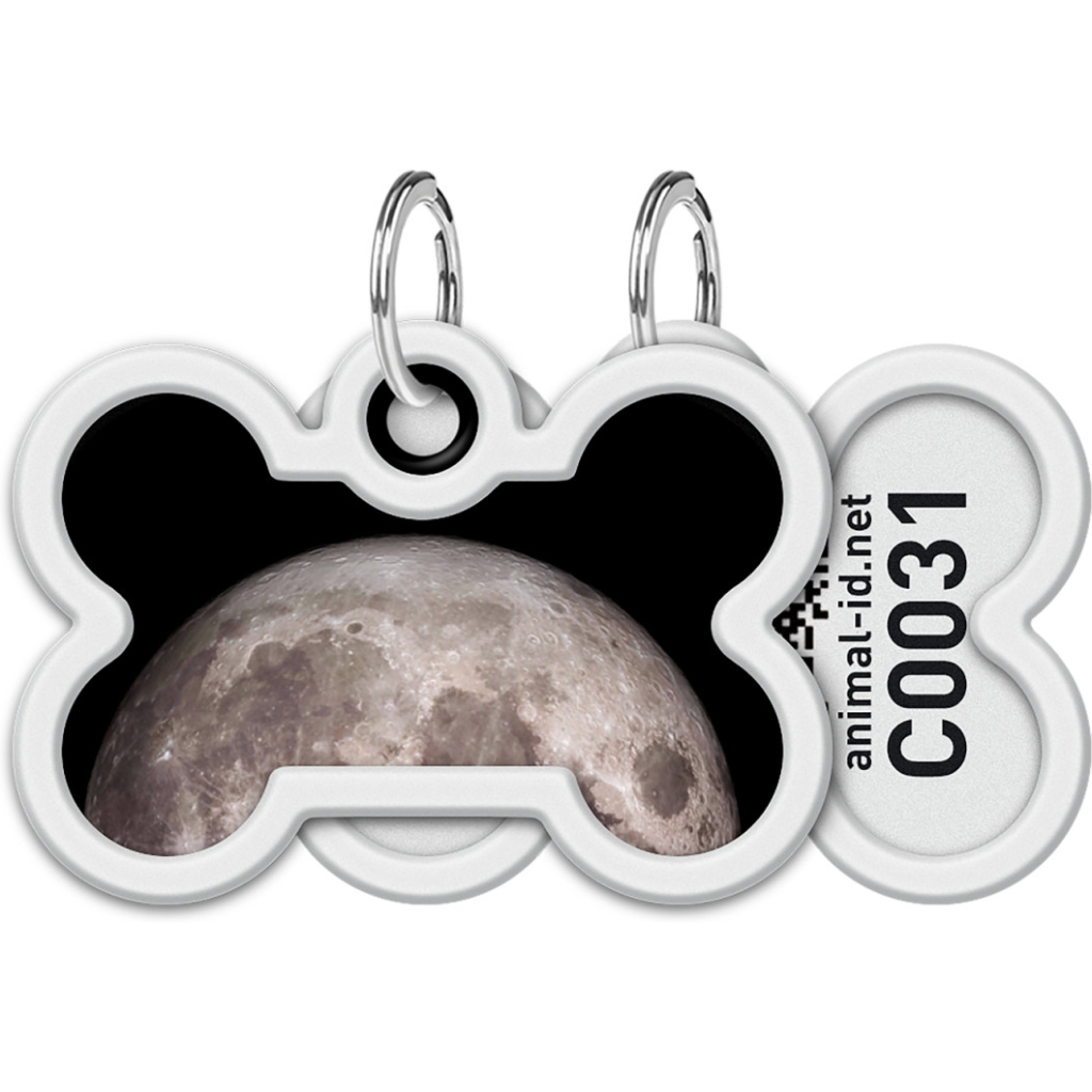 Адресник для тварин WAUDOG Smart ID з QR паспортом "Місяць", кістка 40х28 мм (231-4030) - изображение 1