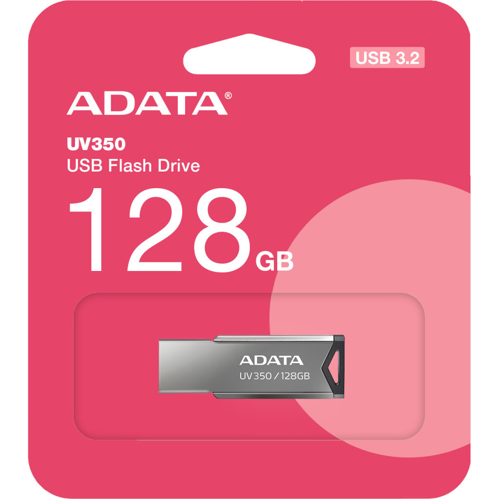 USB флеш накопичувач ADATA 128GB UV350 Metallic USB 3.1 (AUV350-128G-RBK) - зображення 4