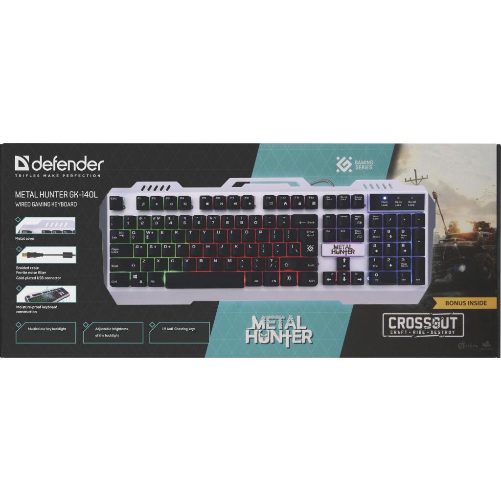 Клавіатура Defender Metal Hunter GK-140L RU RGB (45140) - зображення 3