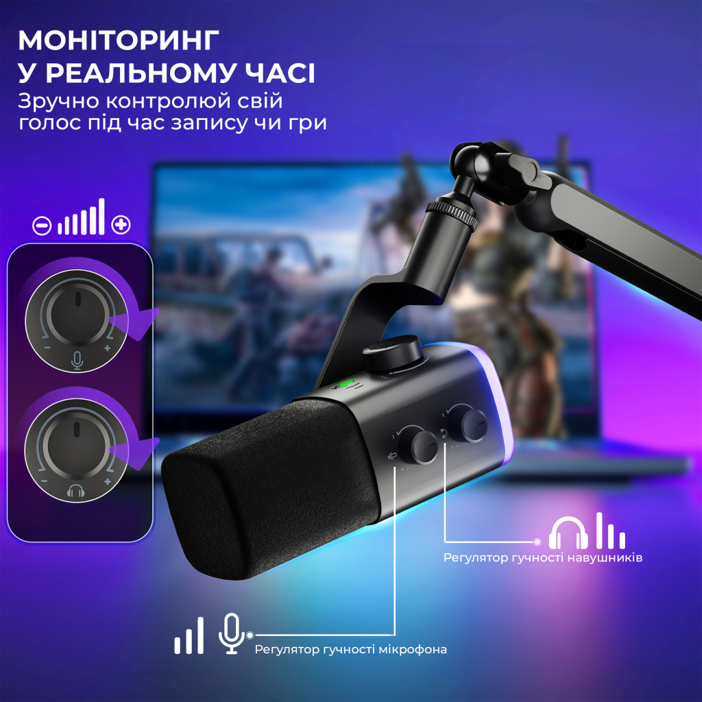 Мікрофон Fifine AM9 USB Black (AM9) - зображення 10