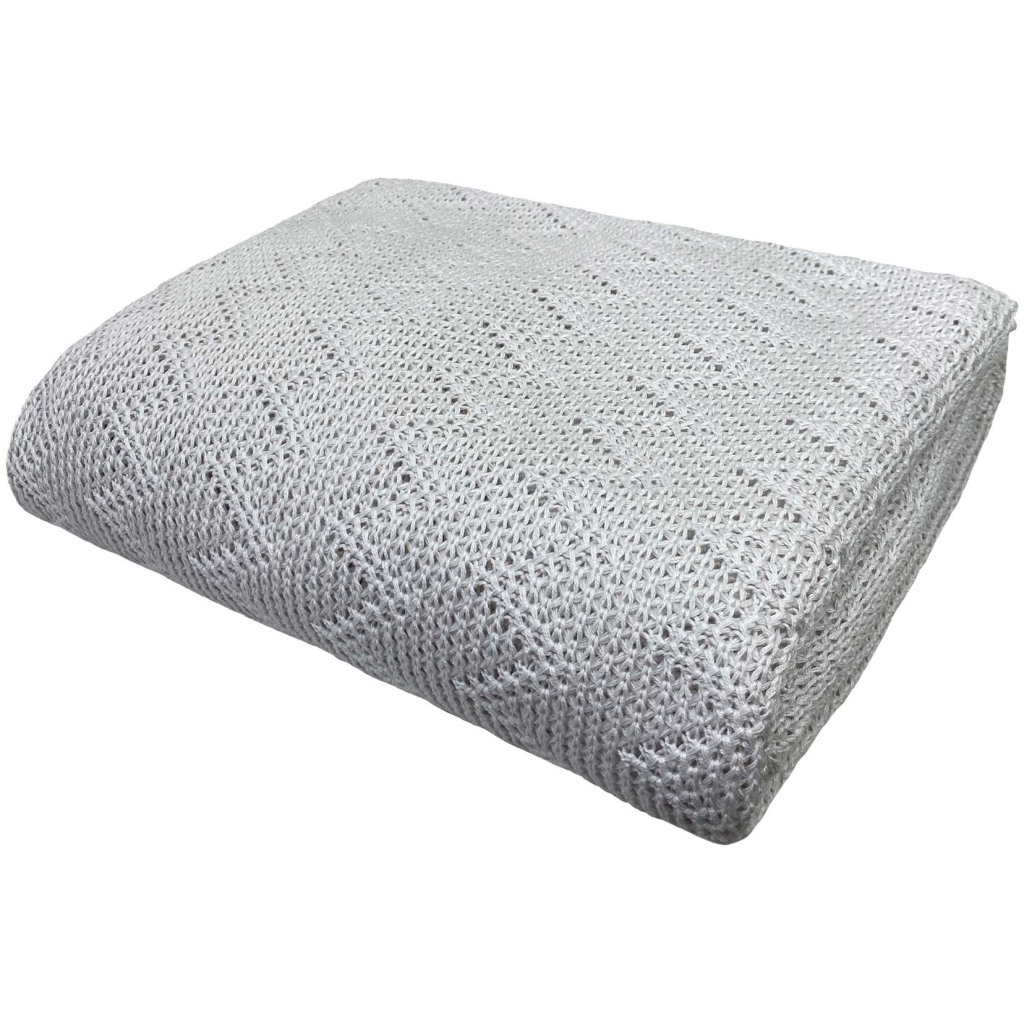 Плед Прованс в'язаний Дiно зiгзаг Молочний 130х170 см (4823093432031) - зображення 5