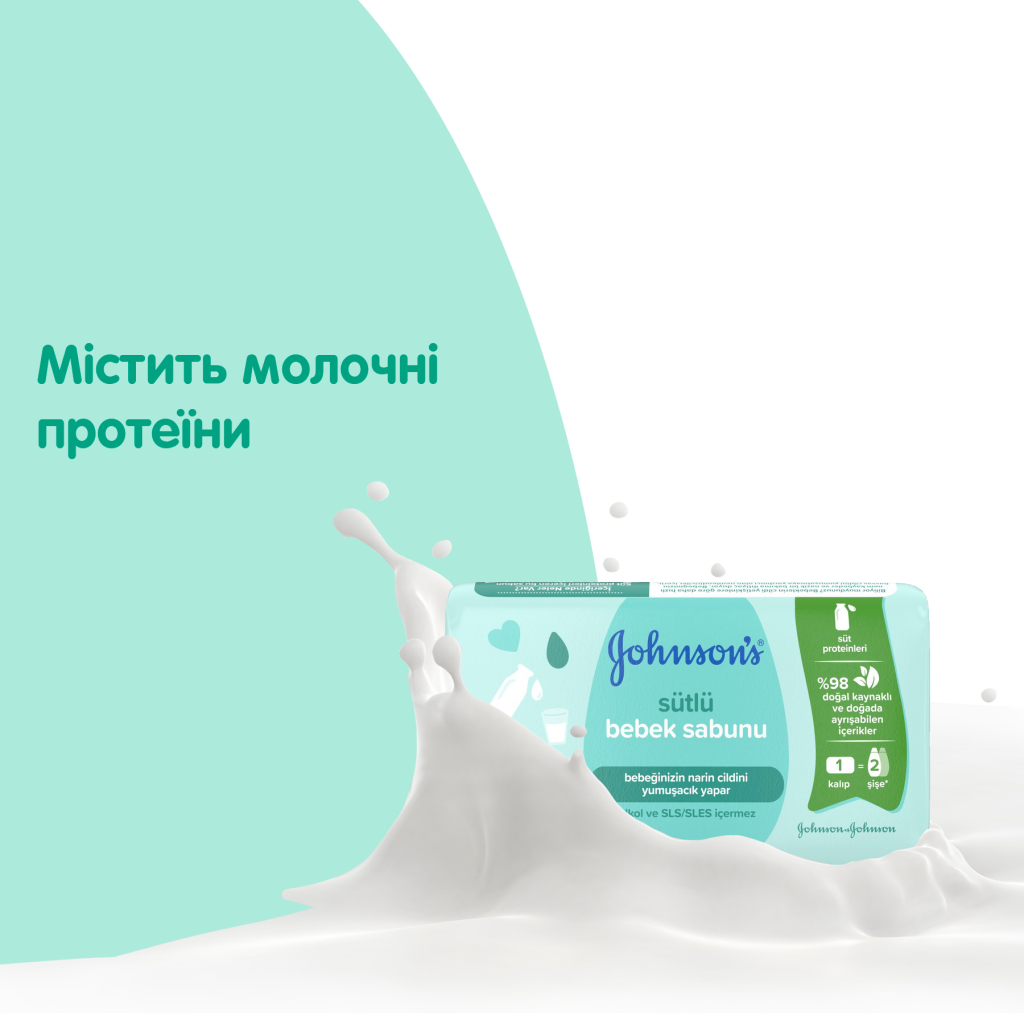 Дитяче мило Johnson’s baby з молоком, 90 г (3574661831114) - изображение 4