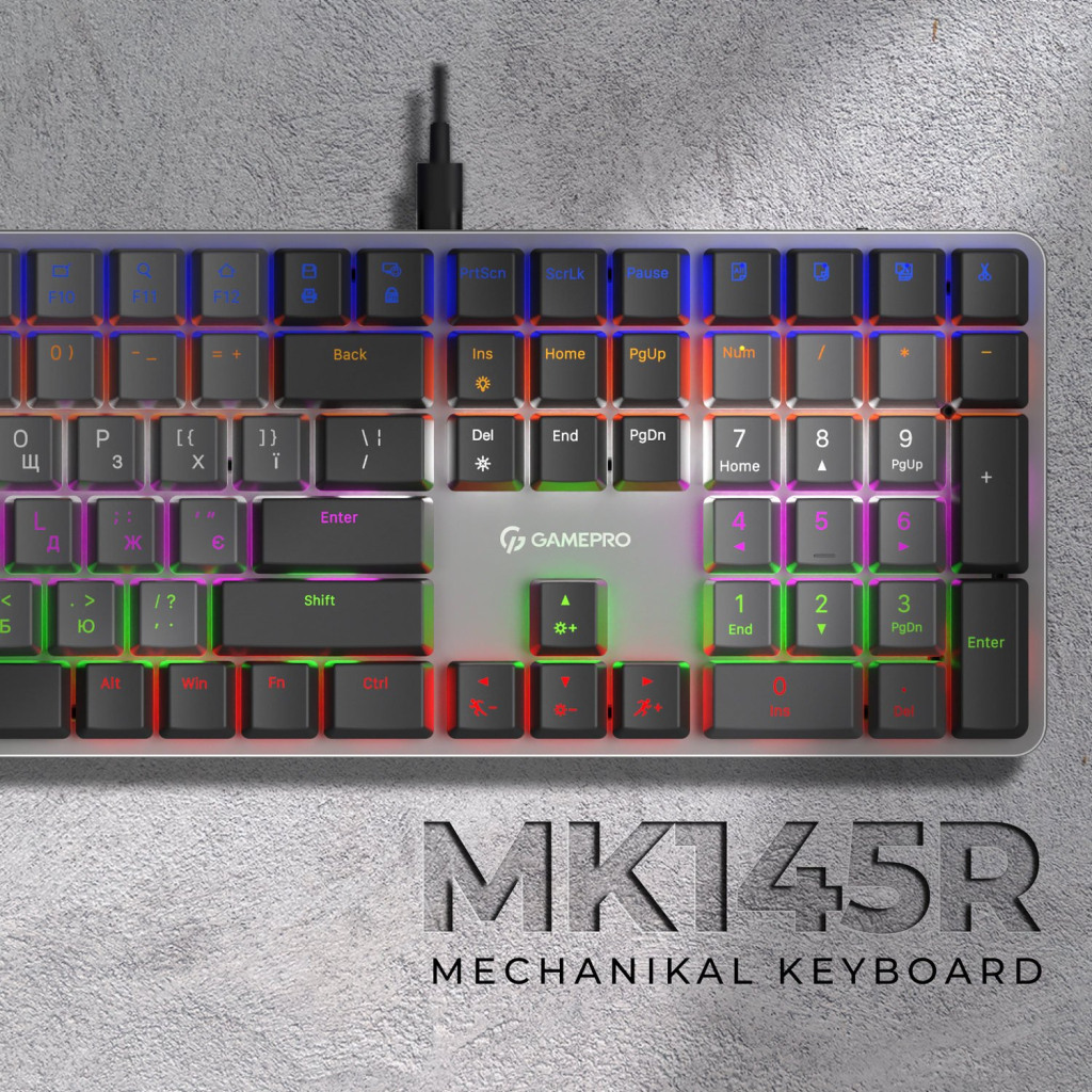 Клавіатура GamePro MK145R Red Swich Low Profile USB Dark Gray (MK145R) - изображение 8