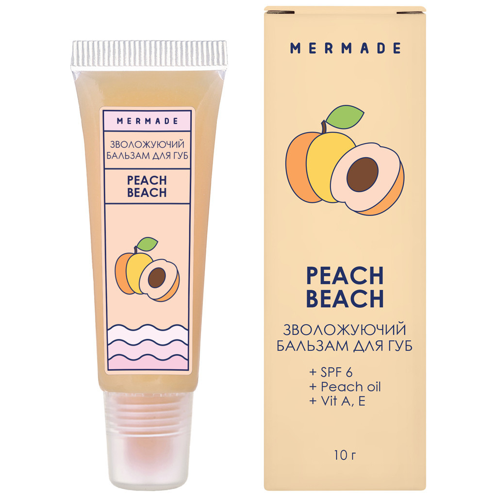 Бальзам для губ Mermade Peach Beach SPF 6 10 г (4820241302062) - зображення 1