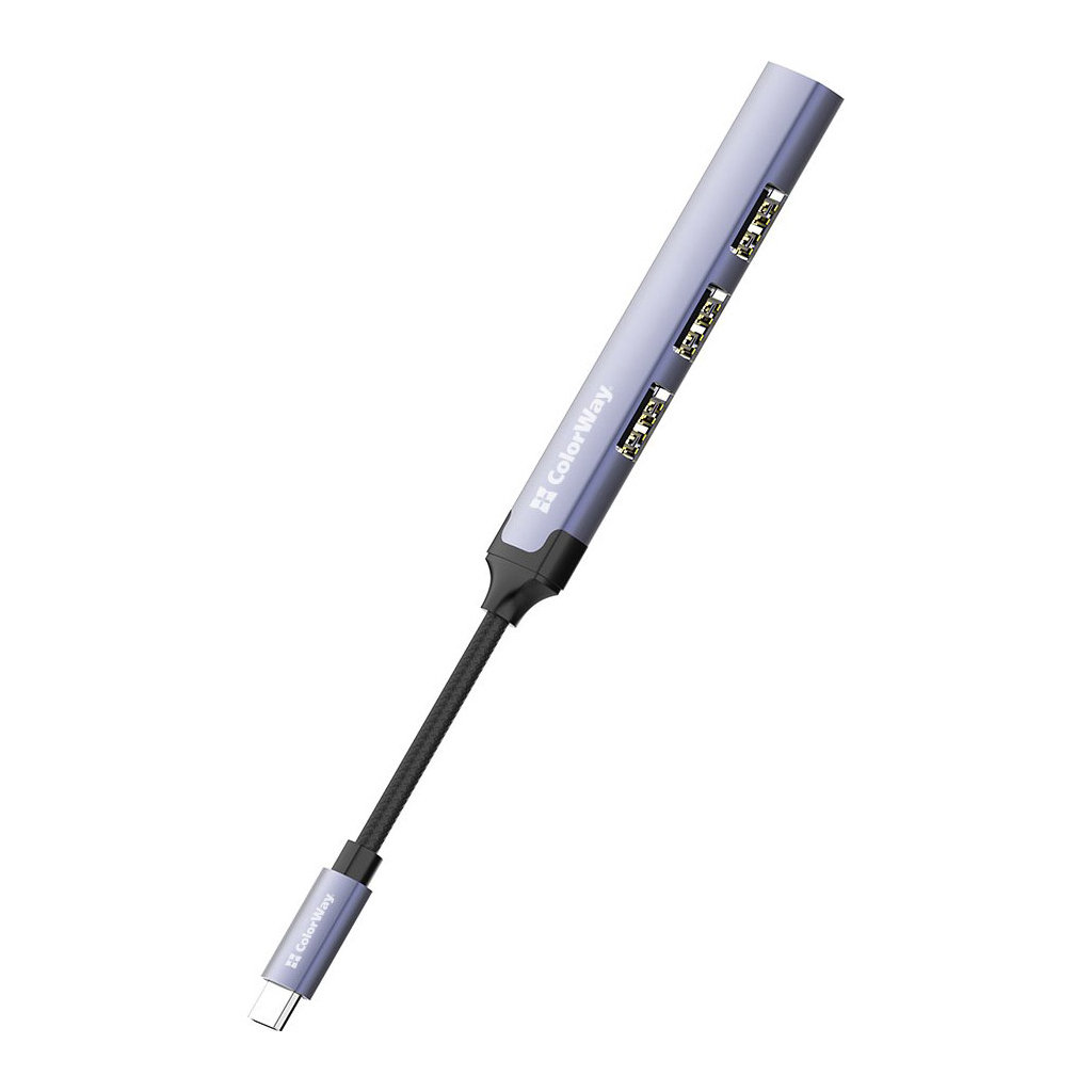 Концентратор ColorWay USB-C 4-в-1 USB2.0х3/USB3.0 (CW-HUB04) - зображення 5