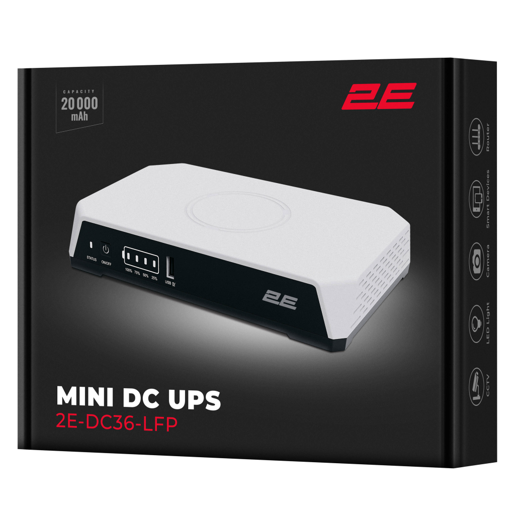Пристрій безперебійного живлення 2E Mini DC 36Вт, LFP (2E-DC36-LFP) - зображення 8