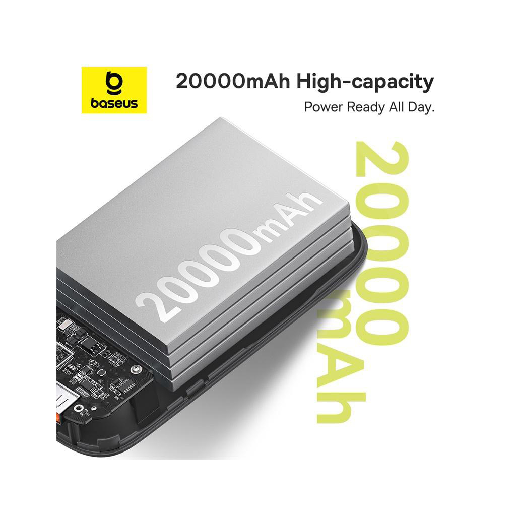 Батарея універсальна Baseus QPow2 20000mAh 30W, with 2*Type-C Cable, Black (P10055009113-00) - зображення 8