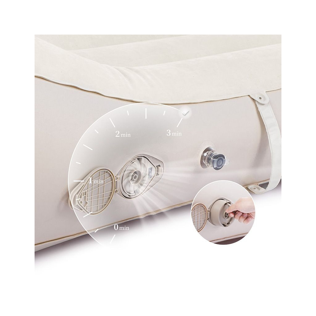 Матрац надувний Naturehike CNH22DZ027 з підголовником та помпою 180 х 76 см бежевий (6975641885450) - зображення 2