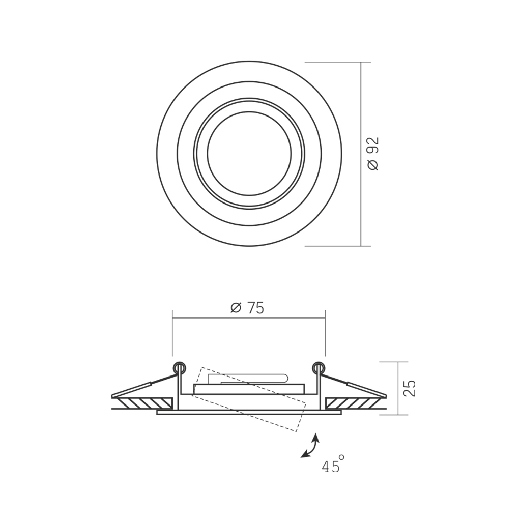 Світильник точковий Videx під лампу GU10 врізний Круглий Чорний (VL-SPF08R-B) - изображение 2